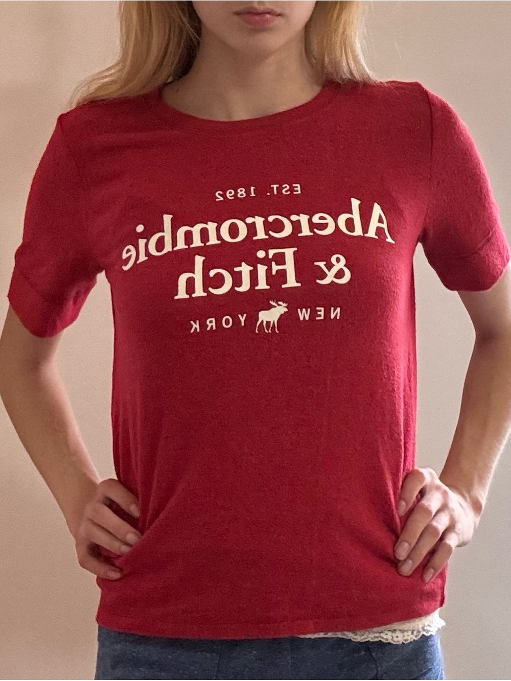 Abercrombie and Fitch Red Tee